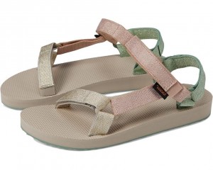 Beige Teva Original Universal Metallic Kids' Sandals | 71596-YTNM