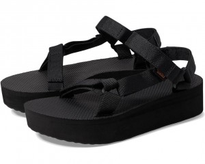 Black Teva Flatform Universal Women's Sandals | 18362-EVKD