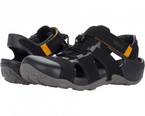 Black Teva Flintwood Men's Sandals | 68530-GCNE