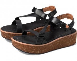 Black Teva Madera Wedge Women's Heeled Sandals | 13895-XBUZ