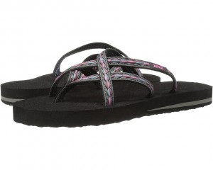 Black Teva Olowahu Women's Flip Flops | 30756-VUAF