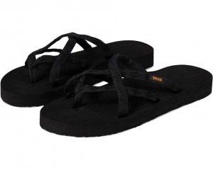 Black Teva Olowahu Women's Flip Flops | 47659-PRYX