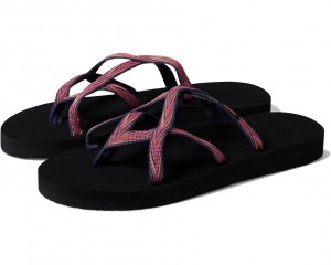 Black Teva Olowahu Women's Flip Flops | 73458-PVMX