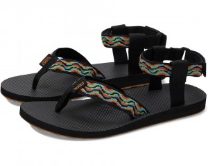 Black Teva Original Revivew Men's Sandals | 13790-QBDV