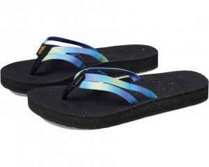 Black Teva Reflip Strappy Gradiate Women's Flip Flops | 56391-HWZA