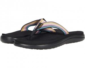 Black Teva Voya Women's Flip Flops | 08647-CVUH