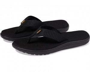 Black Teva Voya Women's Flip Flops | 53271-POQT