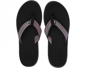 Black Teva Voya Women's Flip Flops | 76195-JBXF