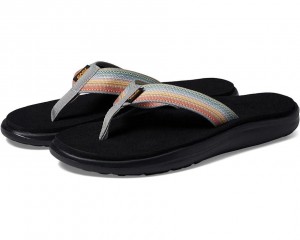 Black Teva Voya Women's Flip Flops | 90416-THMD