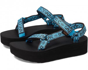 Blue Teva Flatform Universal Women's Sandals | 07543-QFBS