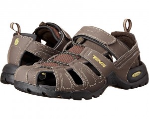 Brown Teva Forebay Men's Sandals | 64325-ONQP