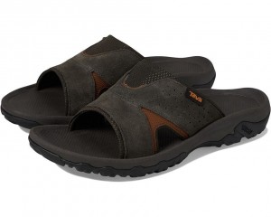 Brown Teva Katavi 2 Slide Men's Sandals | 23140-FSMT