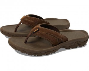 Brown Teva Katavi 2 Thong Men's Flip Flops | 18974-DLCO