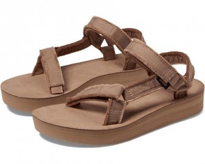 Brown Teva Midform Universal Canvas Women's Sandals | 84967-QJVU