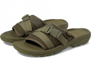 Green Teva Hurricane Verge Slide Men's Sandals | 52906-GONL