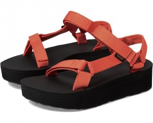 Red Teva Flatform Universal Women's Sandals | 54716-CIQR