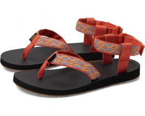 Red Teva Original Revivew Women's Sandals | 90563-PWED