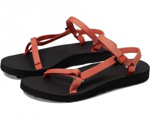 Red Teva Original Universal Slim Women's Sandals | 96054-GZDE