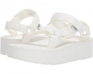 White Teva Flatform Universal Women's Sandals | 65271-MJIG