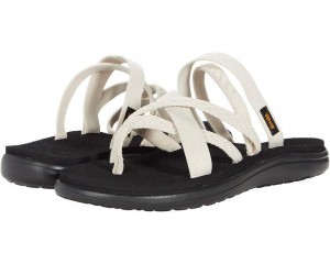 White Teva Voya Zillesa Women's Flip Flops | 53789-EHOL