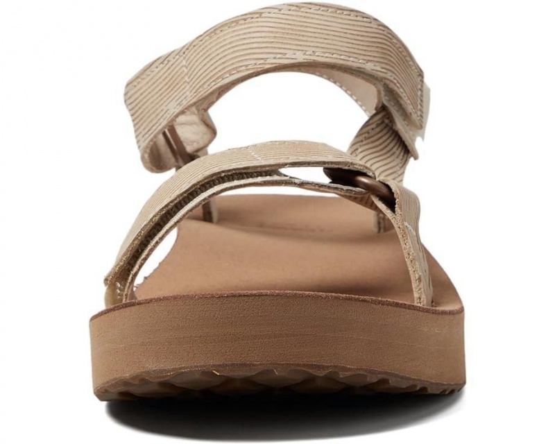 Beige Teva Midform Universal Grooveline Women's Sandals | 21743-JMEI