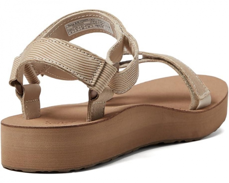 Beige Teva Midform Universal Grooveline Women's Sandals | 21743-JMEI