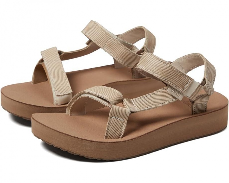 Beige Teva Midform Universal Grooveline Women\'s Sandals | 21743-JMEI