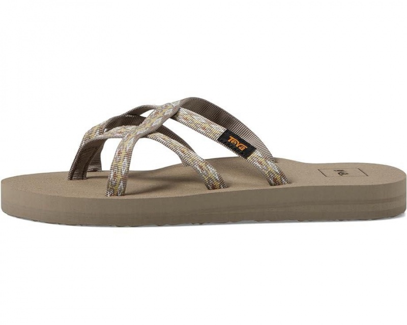 Beige Teva Olowahu Women's Flip Flops | 65984-ARMG