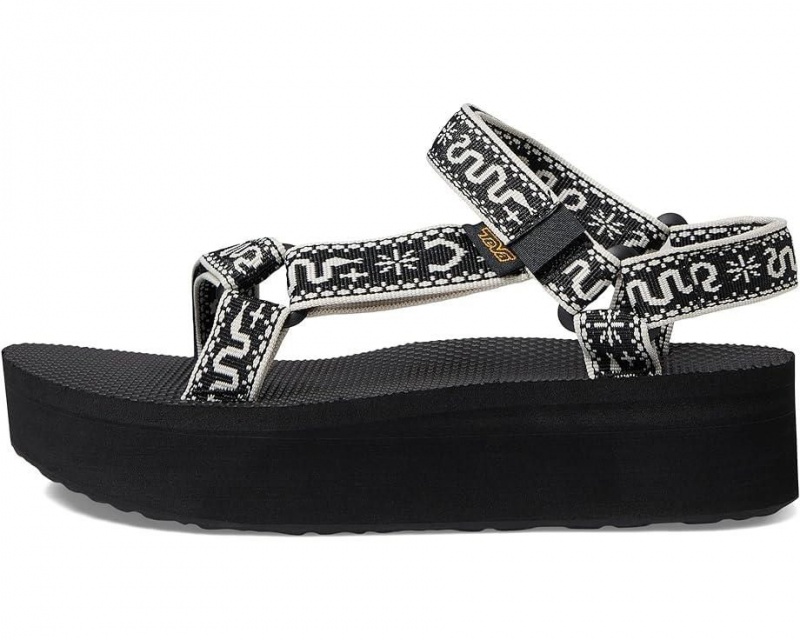 Black Teva Flatform Universal Women's Sandals | 05193-DPLR