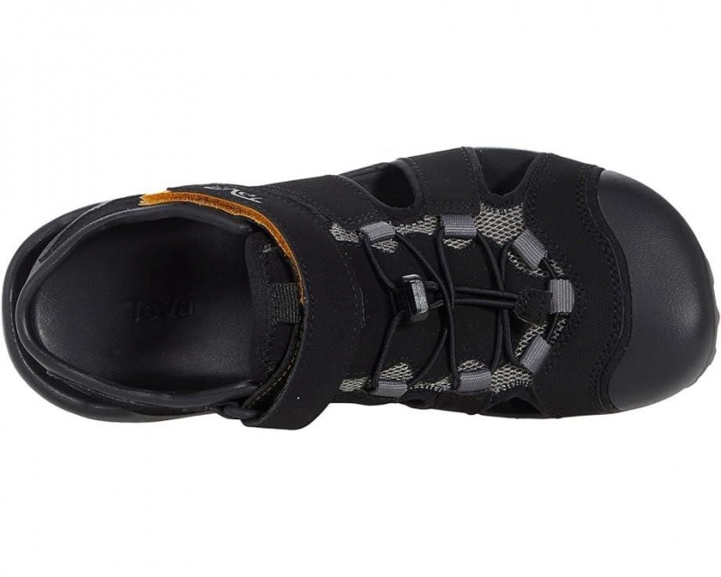 Black Teva Flintwood Men's Sandals | 68530-GCNE