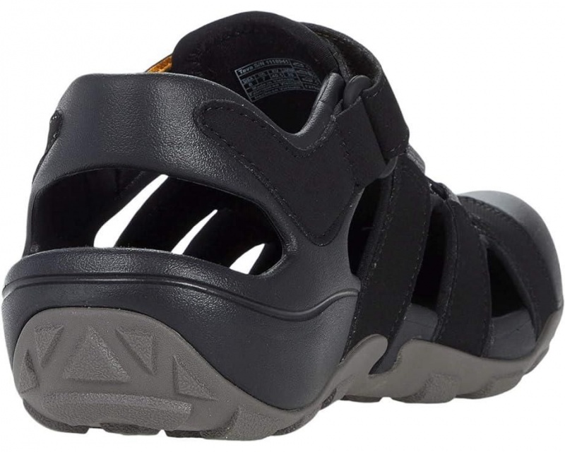 Black Teva Flintwood Men's Sandals | 68530-GCNE