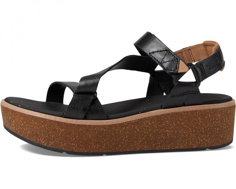 Black Teva Madera Wedge Women's Heeled Sandals | 13895-XBUZ