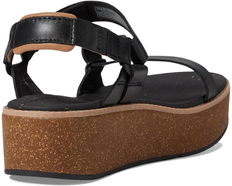 Black Teva Madera Wedge Women's Heeled Sandals | 13895-XBUZ