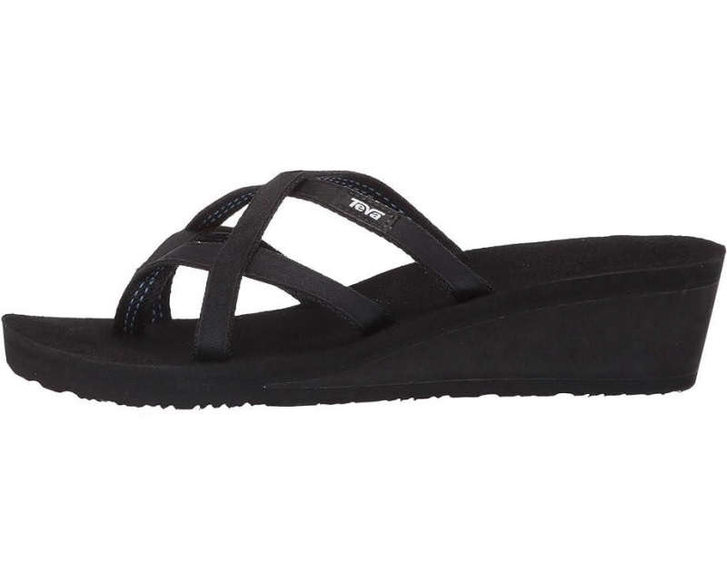 Black Teva Mush Mandlyn Wedge Ola 2 Women's Heeled Sandals | 06238-HREU