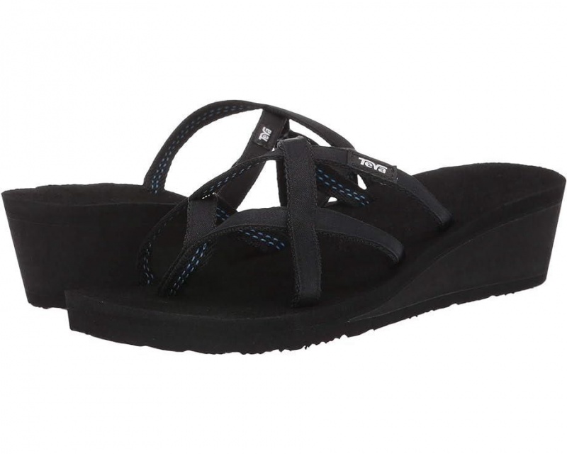 Black Teva Mush Mandlyn Wedge Ola 2 Women\'s Heeled Sandals | 06238-HREU