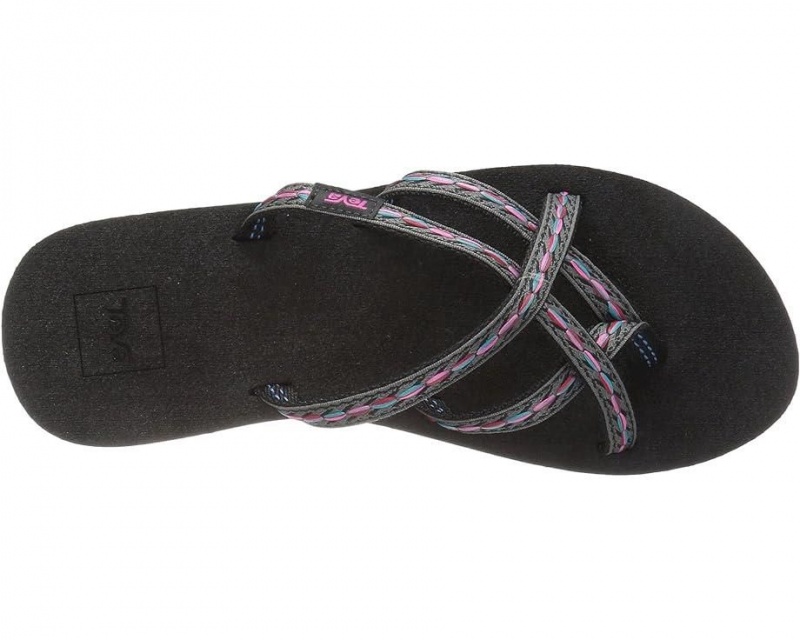 Black Teva Olowahu Women's Flip Flops | 30756-VUAF