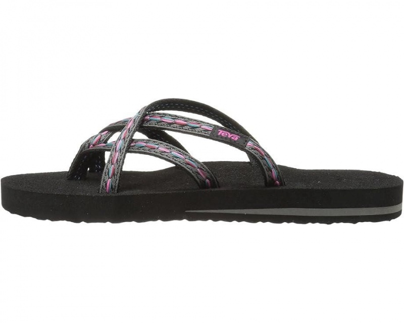 Black Teva Olowahu Women's Flip Flops | 30756-VUAF