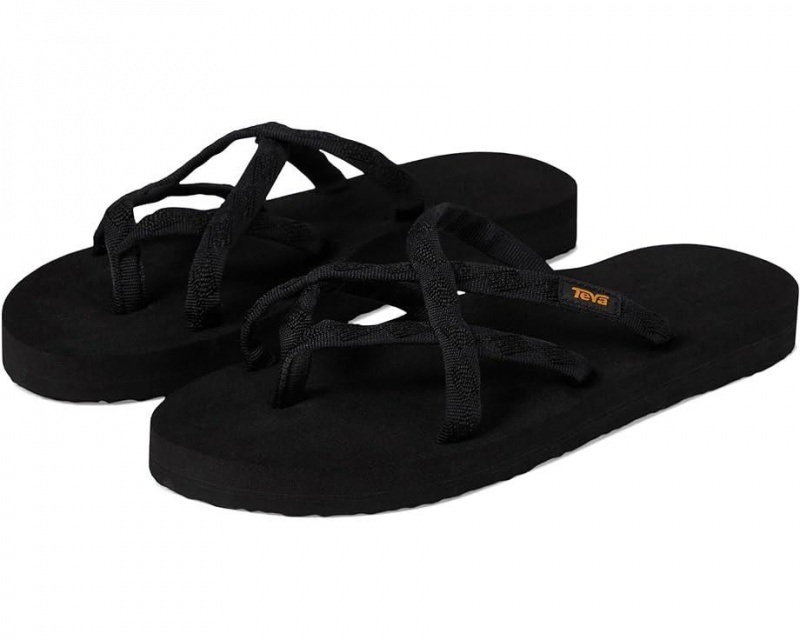 Black Teva Olowahu Women\'s Flip Flops | 47659-PRYX