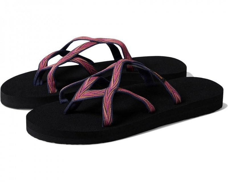 Black Teva Olowahu Women\'s Flip Flops | 73458-PVMX