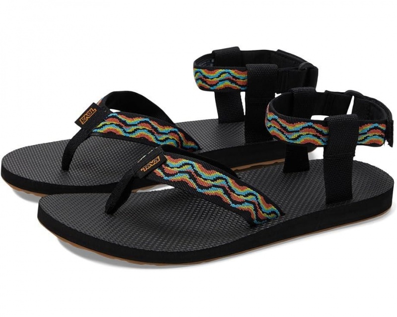 Black Teva Original Revivew Men\'s Sandals | 13790-QBDV