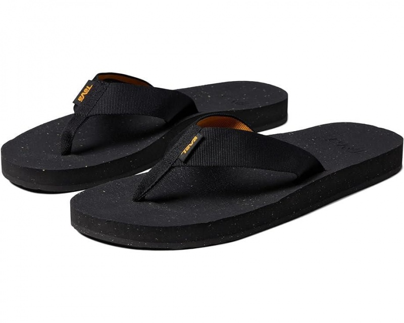 Black Teva Reflip Men\'s Flip Flops | 02964-RPSQ