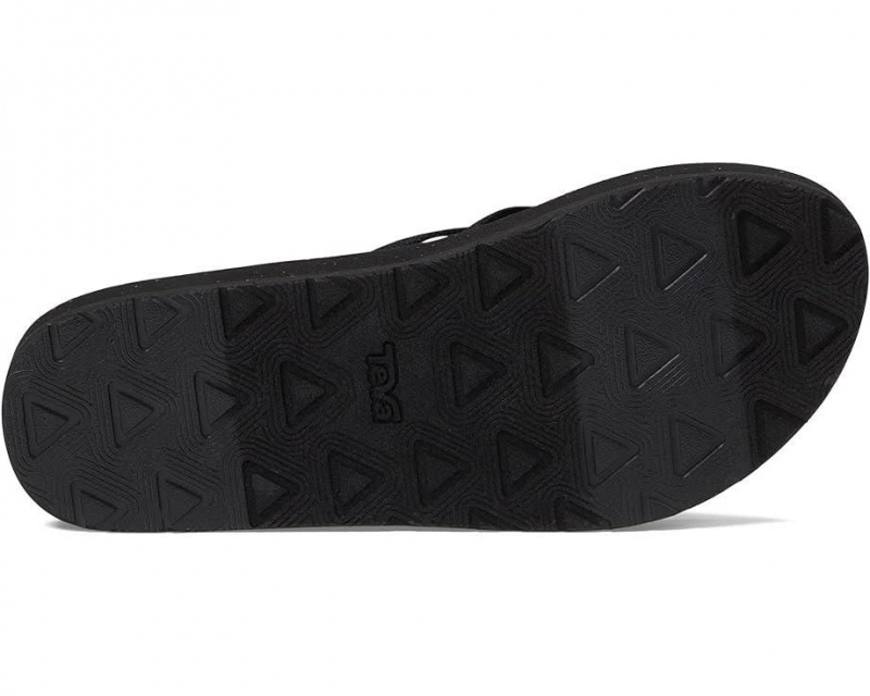 Black Teva Reflip Strappy Women's Flip Flops | 25108-THLM