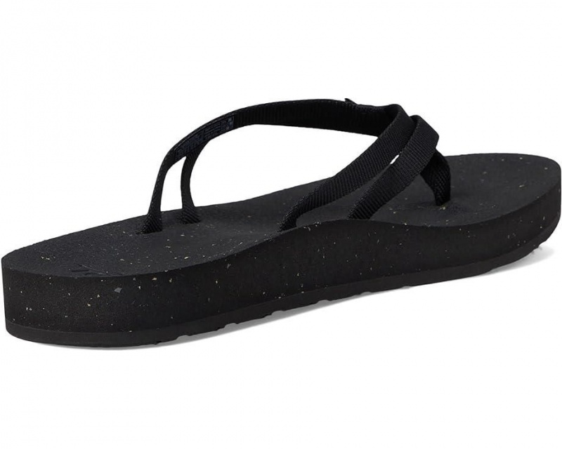 Black Teva Reflip Strappy Women's Flip Flops | 25108-THLM