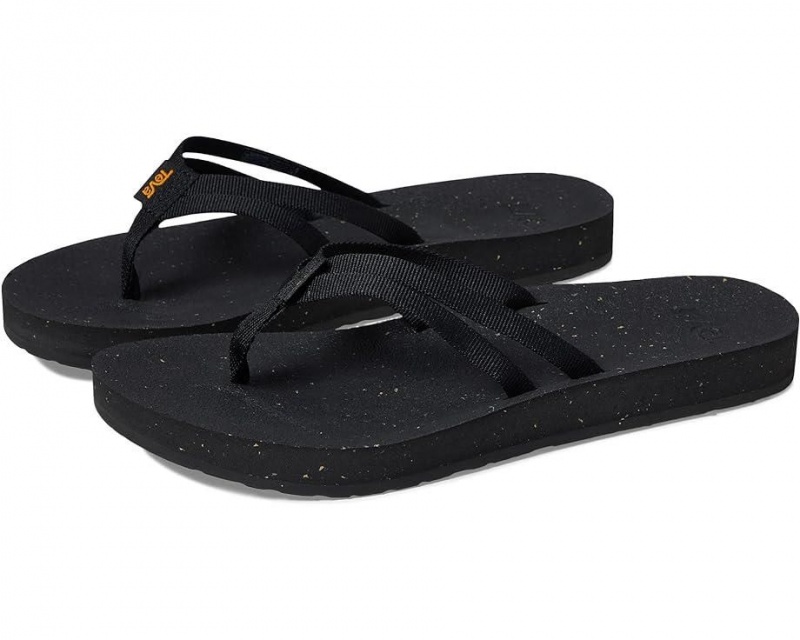 Black Teva Reflip Strappy Women\'s Flip Flops | 25108-THLM