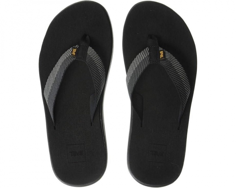 Black Teva Voya Men\'s Flip Flops | 14263-HVXP