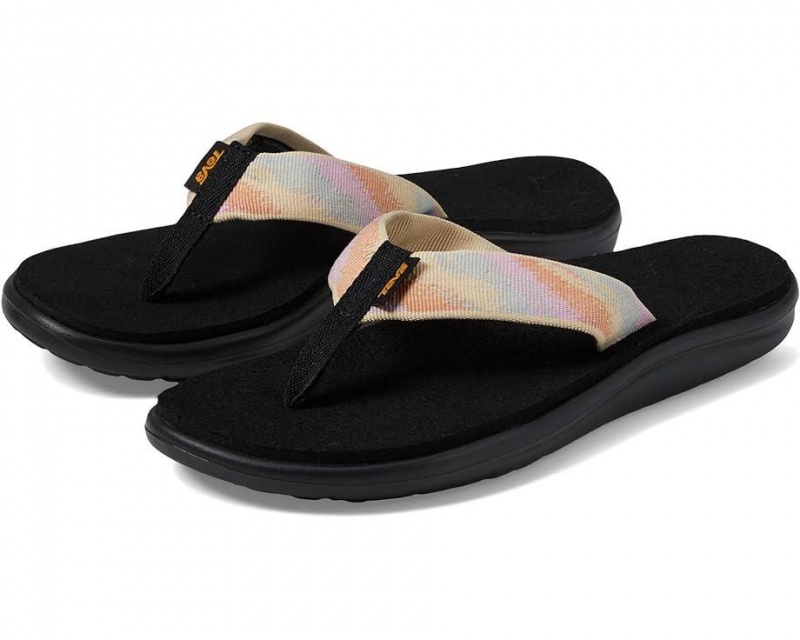 Black Teva Voya Women\'s Flip Flops | 37081-GFJQ