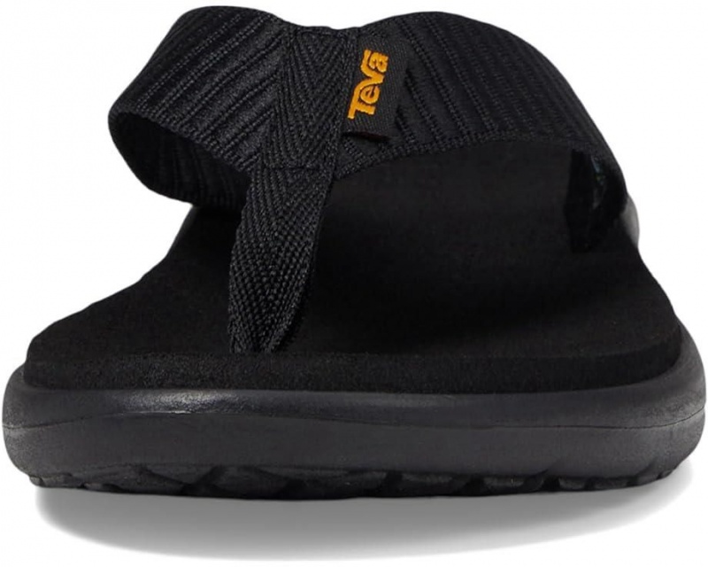 Black Teva Voya Women's Flip Flops | 53271-POQT