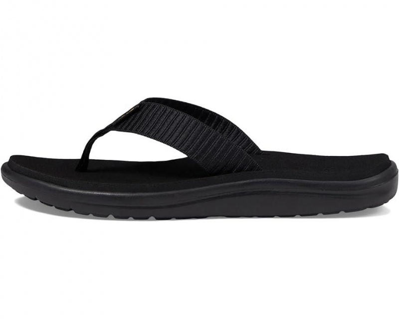 Black Teva Voya Women's Flip Flops | 53271-POQT