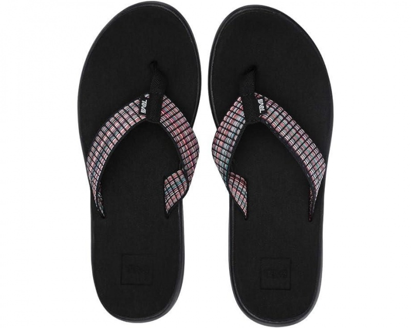 Black Teva Voya Women\'s Flip Flops | 76195-JBXF