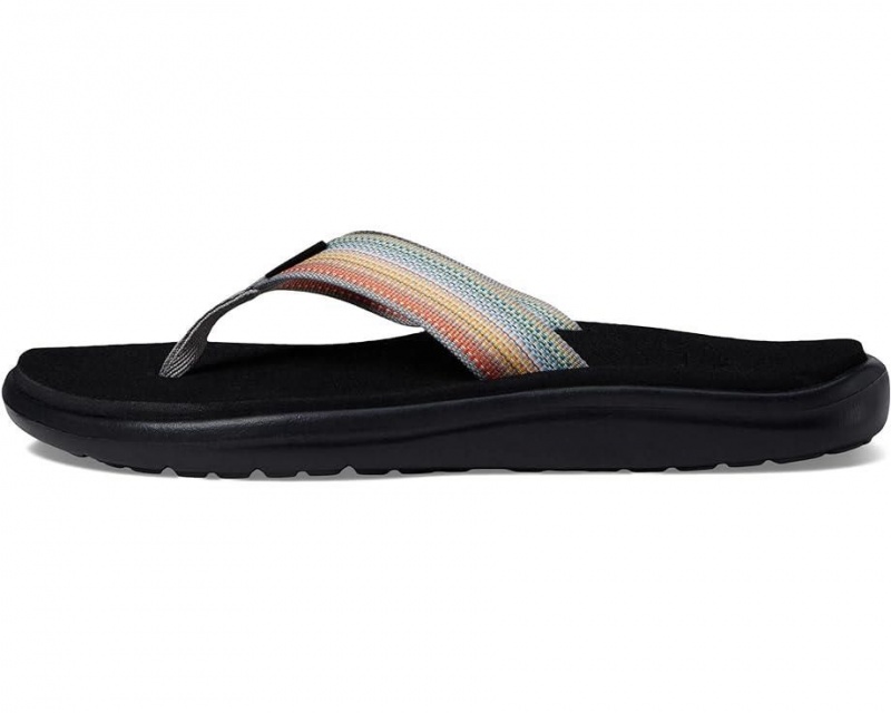 Black Teva Voya Women's Flip Flops | 90416-THMD